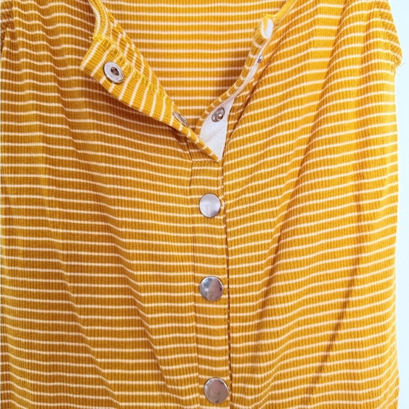 Yellow Striped Button-Down Dress - Picture 3 of 4